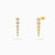 Graduated Bezel Set CZ Chain Dangle Earrings - Gold