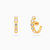 Graduated Bezel Set CZ Huggie Earrings - Gold