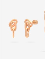 Long Or Short Convertible Link Chain Dangle Earrings - Rose Gold