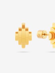 Multi Semicircle Geometric Stud Earrings - Gold