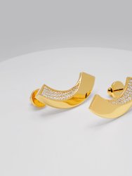 Ribbon Drop Earrings with Pave CZ