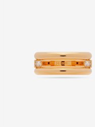 Round And Square Triple Band Convertible Ring With CZ - Rose Gold