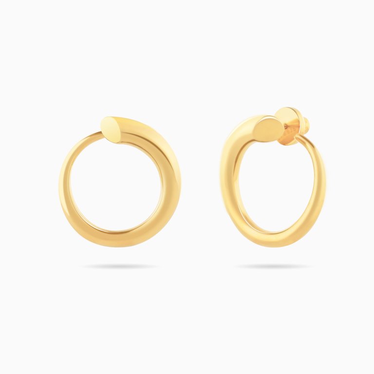 Wave Hoop Earrings - Gold