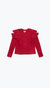 Girls - Double Ruffle Sweater In Red - Red