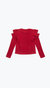 Girls - Double Ruffle Sweater In Red