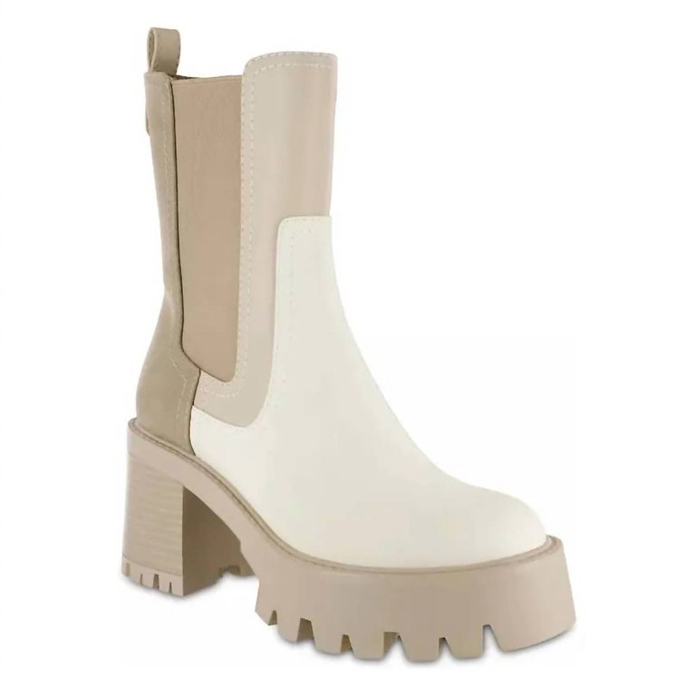 Remi Platform Chelsea Boot In White - White