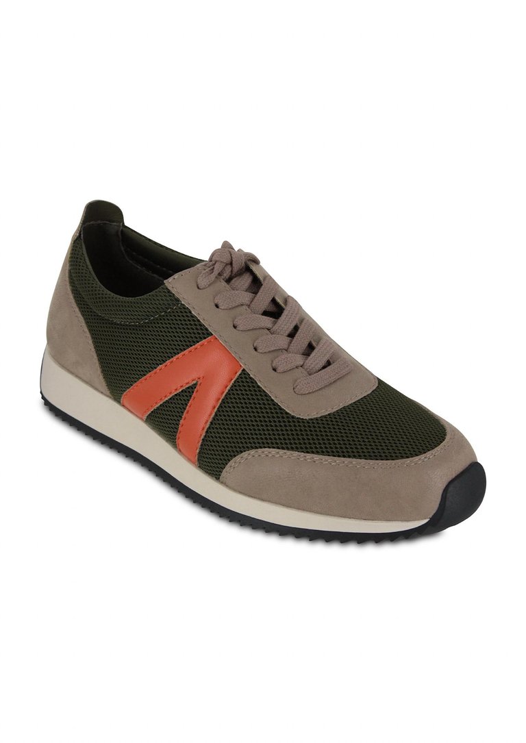 Women's Kable Sneaker In Khaki/Orange - Khaki/Orange