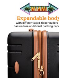 Brickell 3 Piece Expandable Retro Luggage Set