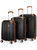Collins 3 Piece Expandable Retro Luggage Set - Black