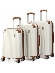 Collins 3 Piece Expandable Retro Luggage Set - White