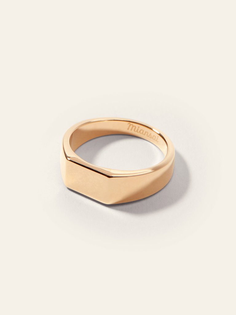 Geo Signet Ring - Gold Vermeil