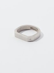 Hex Ring - Matte Silver