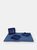 Michael Graves Design 3 Section Plastic  Dish Drying Rack with Super Absorbent Microfiber Mat, Indigo