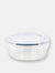 Michael Graves Design 32 Ounce High Borosilicate Glass Round Food Storage Container with Indigo Rubber Seal