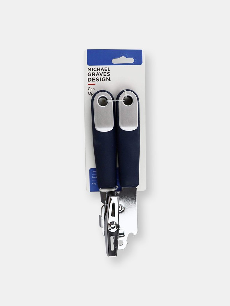 Michael Graves Design Comfortable Grip Stainless Steel Can Opener, Indigo