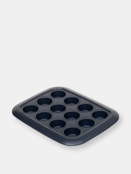 Michael Graves Design Non-Stick 12 Mini Cup Carbon Steel Muffin Pan, Indigo