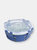 Michael Graves Design Round 32 Ounce High Borosilicate Glass Food Storage Container with Plastic Lid, Indigo