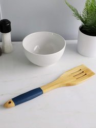 Michael Graves Design Slotted Bamboo Spatula with Indigo Silicone Handle