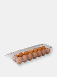 Michael Graves Design Stackable 14 Compartment Plastic Egg Container with Lid, Clear