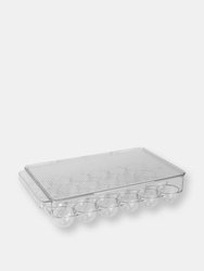 Michael Graves Design Stackable 24 Compartment Plastic Egg Container with Lid, Clear