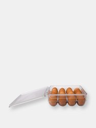 Michael Graves Design Stackable 24 Compartment Plastic Egg Container with Lid, Clear