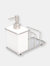 Michael Graves Design Steel Kitchen Sink Caddy Station with 10 Ounce Ceramic Soap Dispenser, Satin Nickel