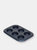 Michael Graves Design Textured Non-Stick 6 Cup Carbon Steel Muffin Pan, Indigo