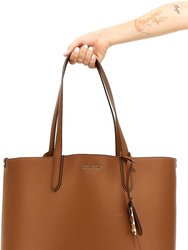 Eliza Extra Large East/West Reversible Tote - Brown