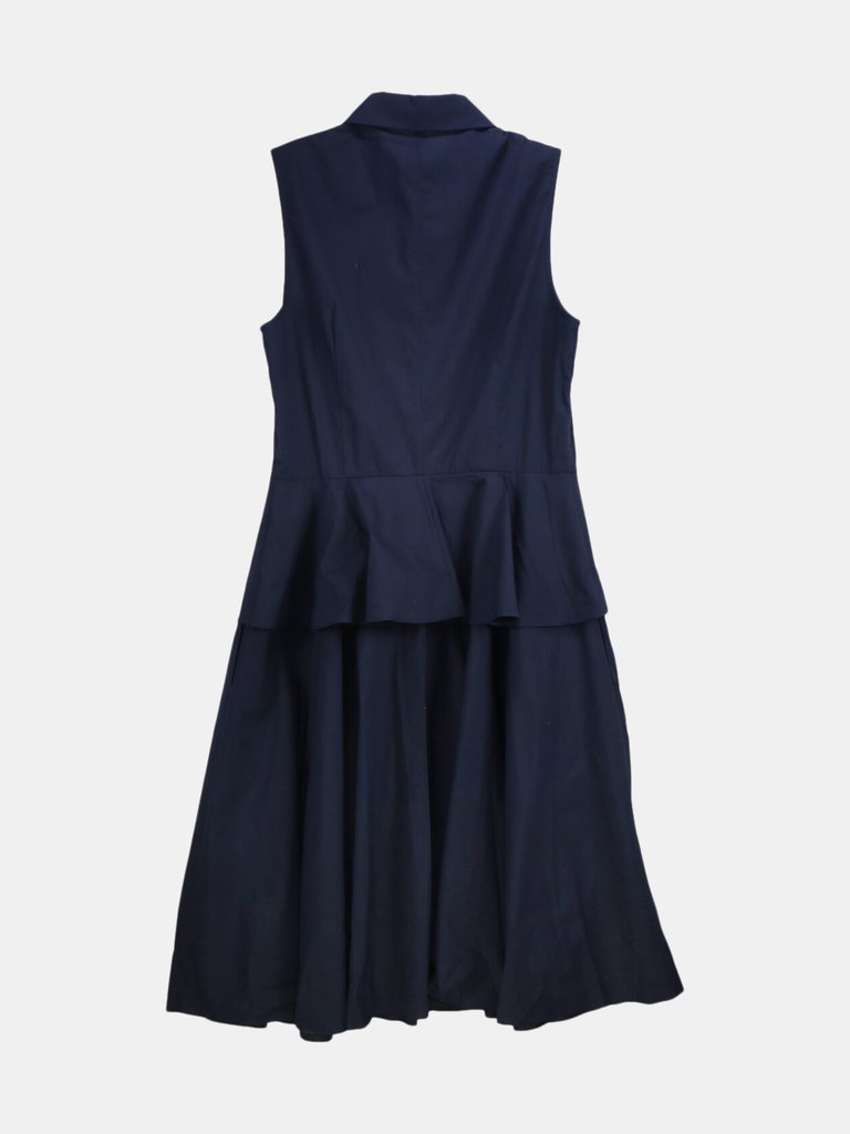 Michael Kors Women's Midnight Sleeveless Cotton Button Up Dress