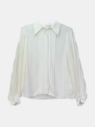 Michael Kors Women's White Silk georgette puff sleeve shirt Blouse - White