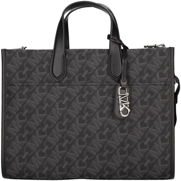 MIchael Michael Kors Women's Black Embossed Logo Gigi Large Tote Handbag - Black