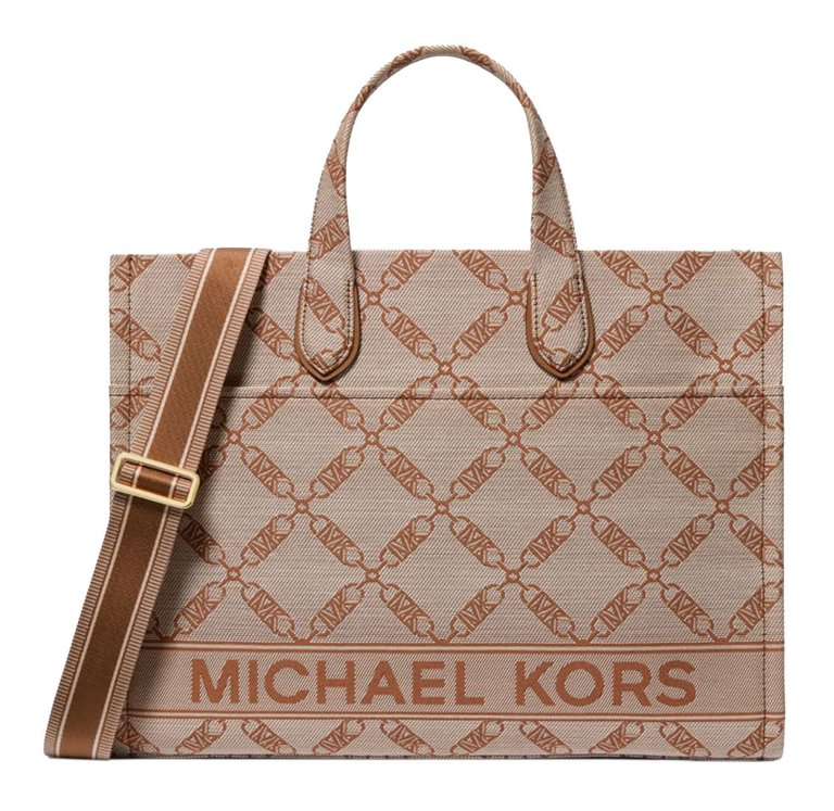 MIchael Michael Kors Women's Gigi Luggage Grab Tote Handbag - Vanilla/Luggage