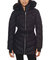 Michael Michael Kors Women's Logo Leopard Belted Hood Puffer Coat Black Animal - Black