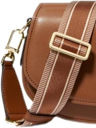 Mila Medium Leather Messenger Bag, Luggage - Brown