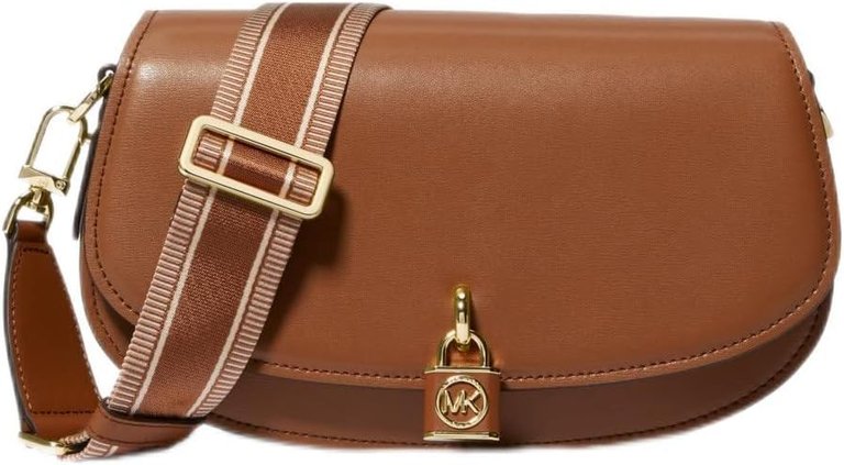 Mila Medium Leather Messenger Bag, Luggage - Brown