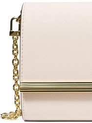 Mona Large East/West Clutch - Light Cream