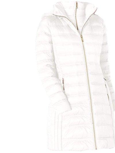 Michael Kors White Down Hooded Packable 3/4 Coat product