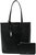 Women Black North South Pebbled Leather Tote Bag - Black