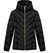 Women's Black Chevron Quilted Short Packable Jacket Coat - Black