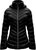 Women's Black Down Hooded Packable Coat Jacket - Black