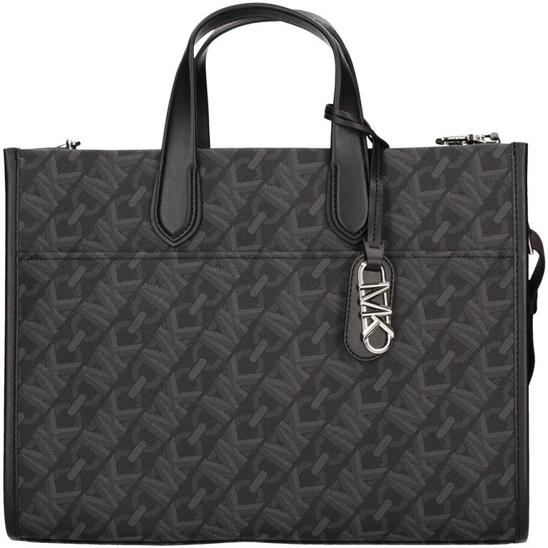 Women's Black Embossed Logo Gigi Large Tote Handbag