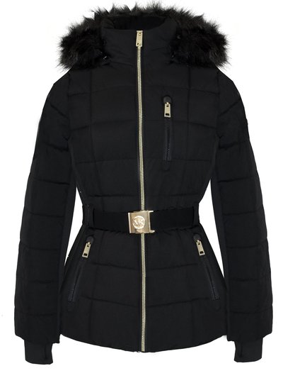 Michael Kors Women's Black Scuba Stretch Belted Active Coat product