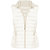 Women's Bone White Down Sleeveless Puffer Vest With Removable Hood
