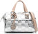 Women's Grayson Silver Small Duffle Crossbody Handbag - Silver
