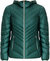 Women's Green Chevron Double Layer Zipper 3/4 Hooded Packable Coat