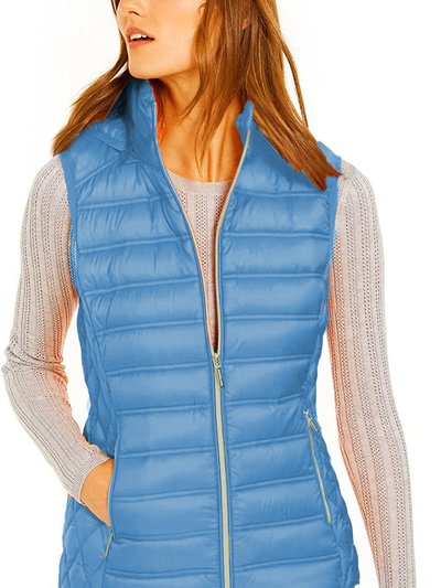 Michael Kors Women's South Pacific Blue Down Puffer Vest With Removable Hood product