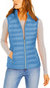 Women's South Pacific Blue Down Puffer Vest With Removable Hood - Blue