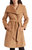 Wool Belted Wrap Solid Camel Coat - Camel