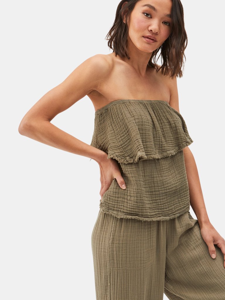 Marta Tiered Top - Olive