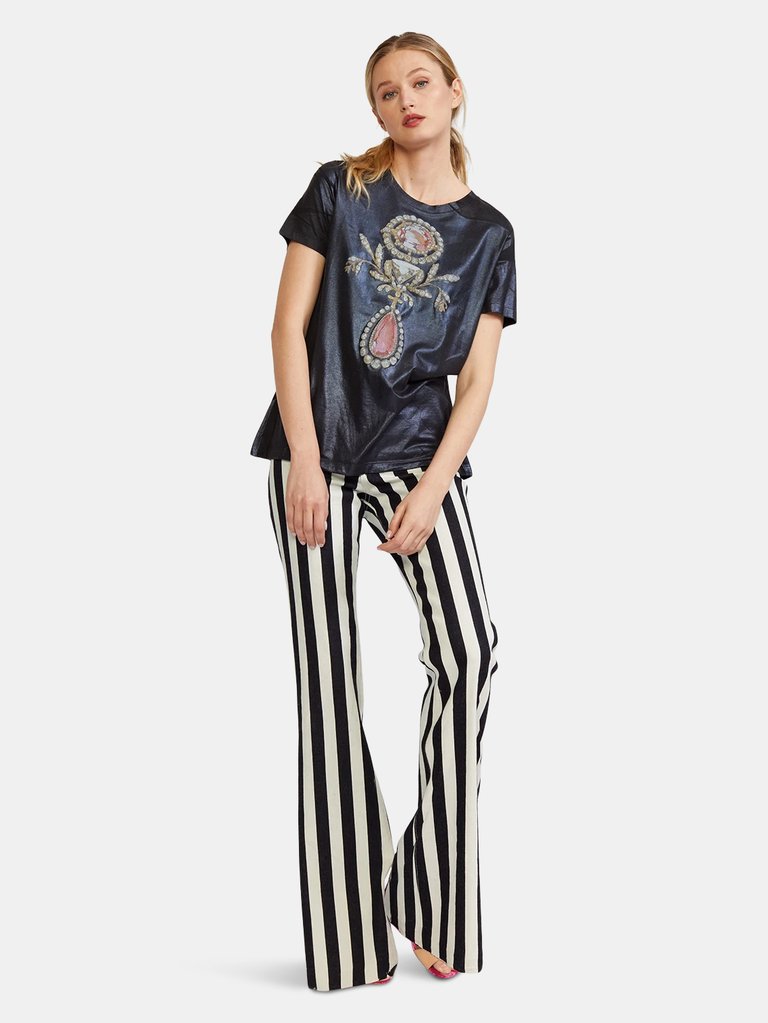 Stella Striped Flare Pant - Black/White